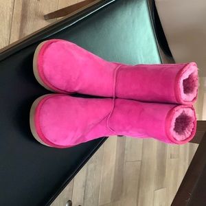 Hot pink suede with pink lining